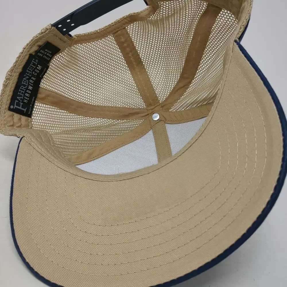 Fahrenheit Headwear Trucker Hat Blue One Size San Pedro Belize Mesh Back Patch